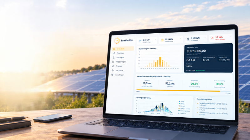 SunMonitor Dashboard mit Live-Monitoring von Solaranlagen